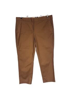 Boden Brown Chinos Flat Front Tapered Leg Ankle Pants Women's Plus Size 14R